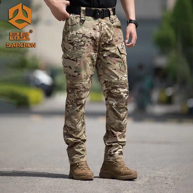 IX15 Tactical Outdoor Cargo Pants - Water-Repellent Grid Fabric Utility Trousers - Image 5
