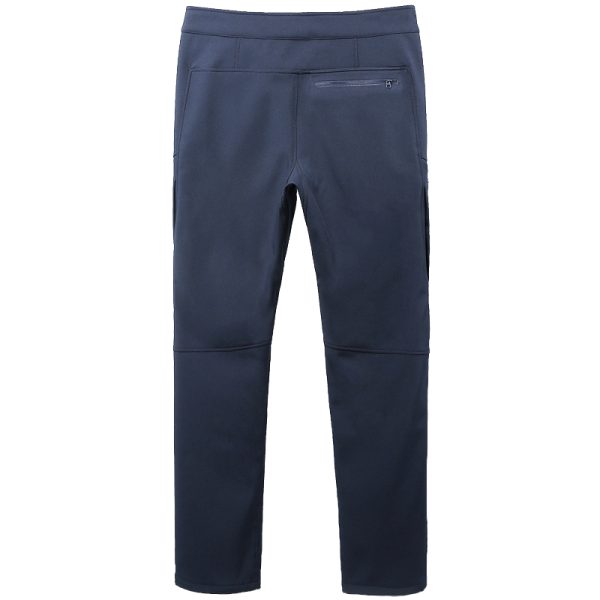 Unisex fleece-lined softshell tactical pants in navy with built-in belt for outdoor and daily wear.