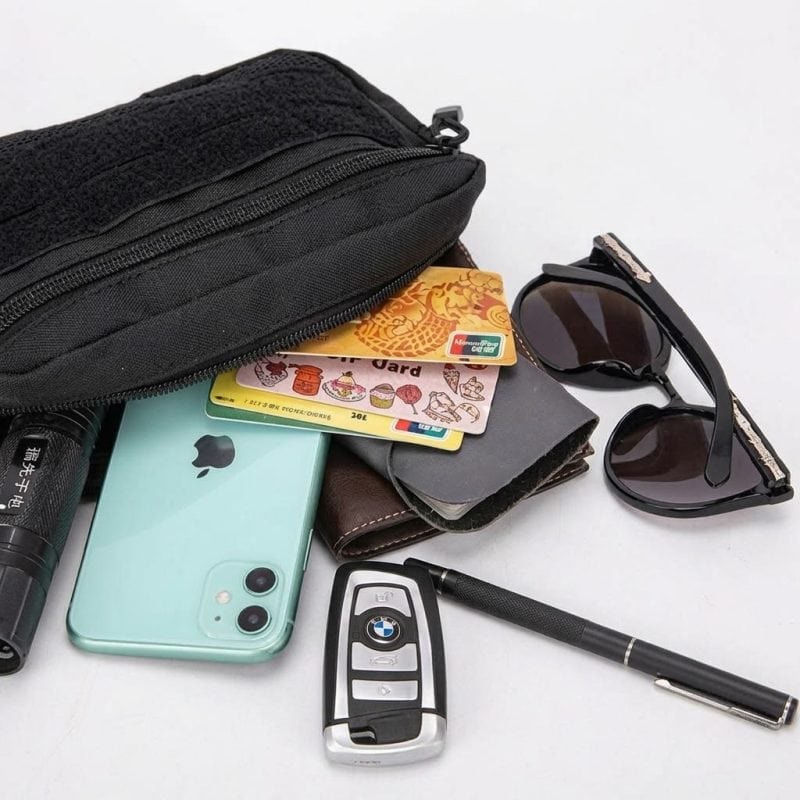 BG48 Tactical Waist Pouch in black with MOLLE system for outdoor and daily carry.