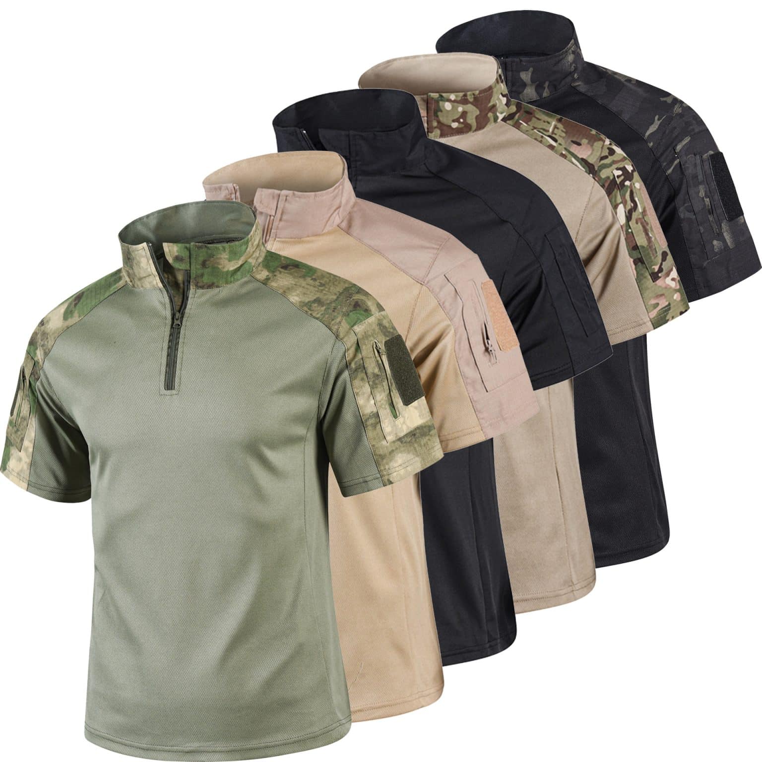 អាវយឺត Tactical Camouflage ដៃខ្លីសម្រាប់បុរស TSS03 - ស្រាល ត្រជាក់ សម្រាប់ហាត់ប្រាណ និងប្រើក្រៅផ្ទះ