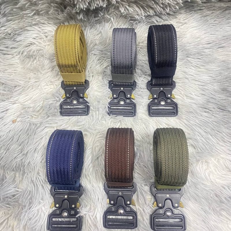 B24 Cobra-Style Nylon Tactical Belt with Quick-Release Buckle for Outdoor & Workwear Use