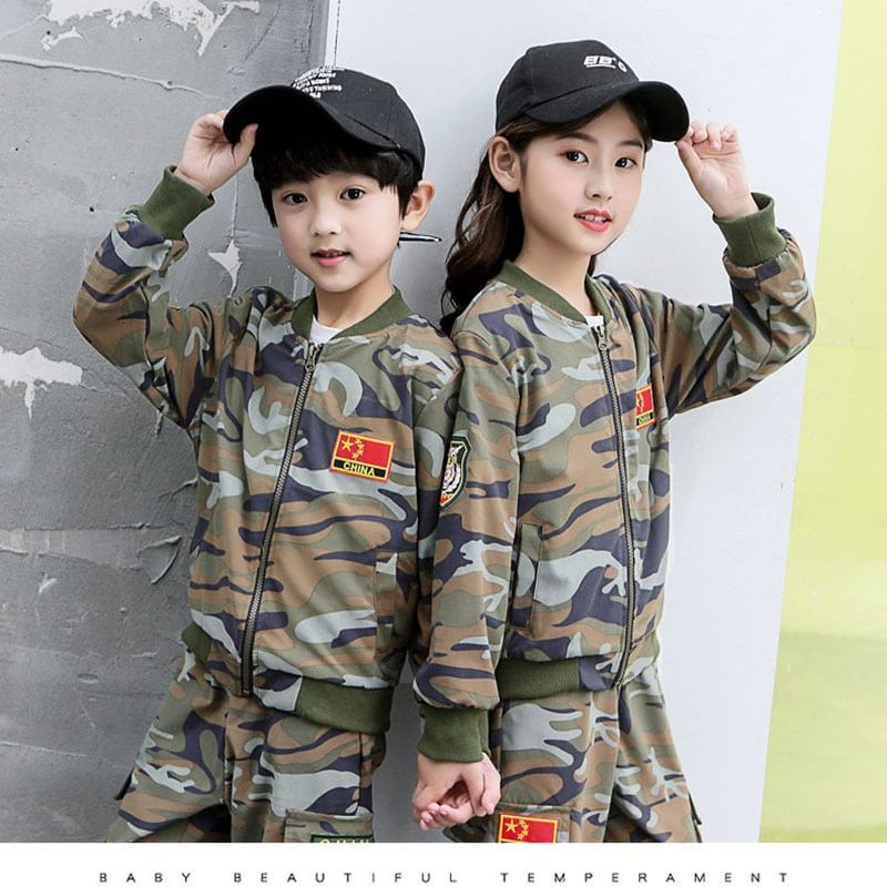 BB02 ឈុតកុមារលំនាំកាមូហ្វ្លាជ 3 ផ្នែក មានអាវក្រៅខ្សែរ៉ូត