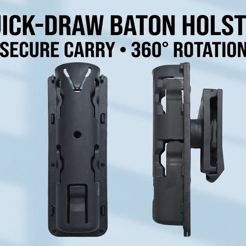 TTH12 Quick-Release 360-Degree Rotating Baton Holster for Tactical Belt and Vest Carry