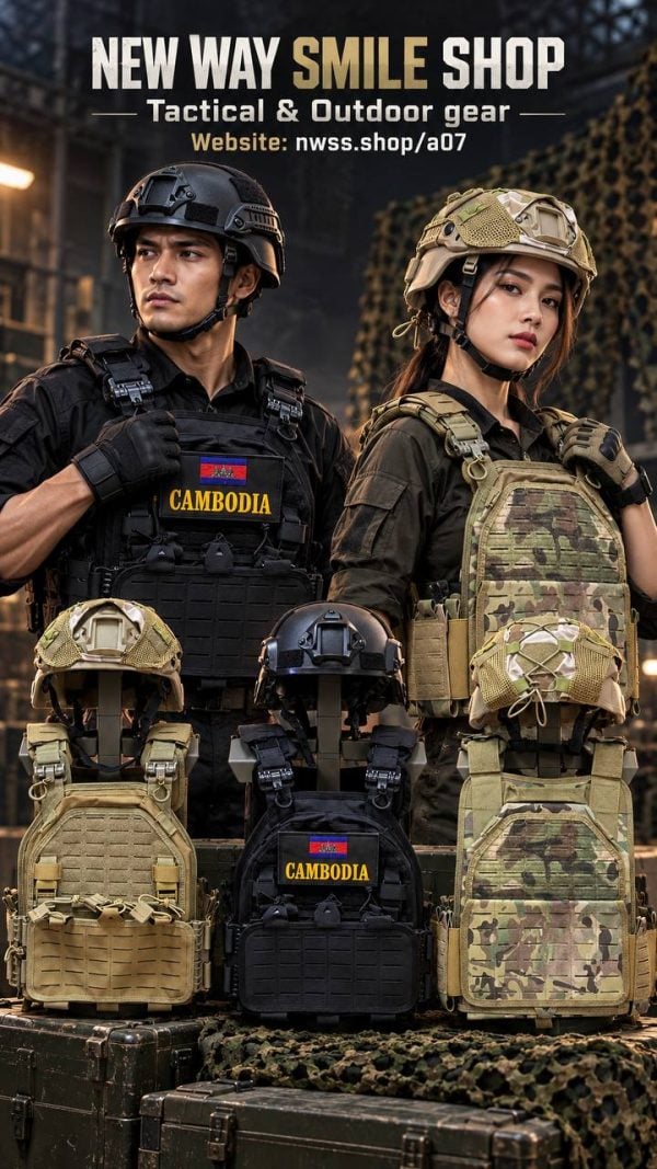 A07 Quick-Release Camouflage Tactical Vest for outdoor training and field use, with tactical gear and accessories.