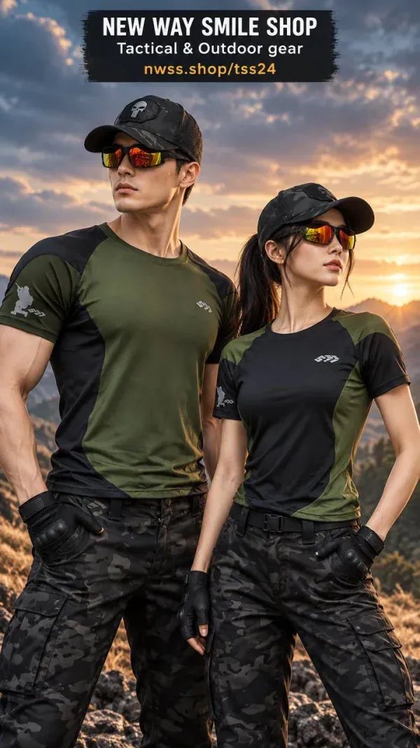 អាវយឺត Outdoor ដៃខ្លី ស្រាល ស្ងួតលឿន សម្រាប់ហាត់ប្រាណ ដើរលេង និងពាក់ប្រចាំថ្ងៃ.