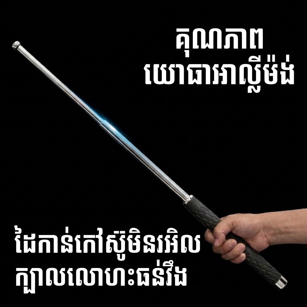 BA04 ដំបងរលាស់តេឡេស្កូបគុណភាពយោធាអាល្លឺម៉ង់ - ដំបងការពារខ្លួនដែក 42# Chromoly