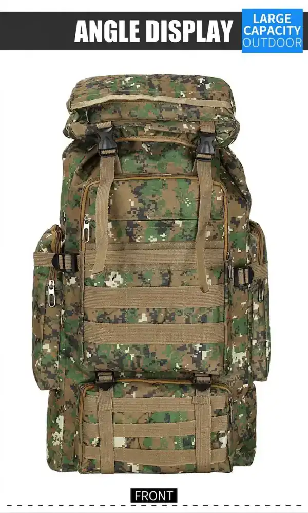 កាបូបស្ពាយភ្នំបែប Tactical មានកន្លែងផ្ទុកច្រើនសម្រាប់ដំណើរកម្សាន្ត និងការប្រើប្រាស់ក្រៅផ្ទះ។.