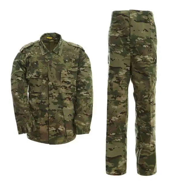 ឈុតឯកសណ្ឋាន BDU Tactical FS01 ពណ៌កាំភ្លើង អាវដៃវែង និងខោ Cargo សម្រាប់ហ្វឹកហាត់ និងប្រើក្រៅផ្ទះ.