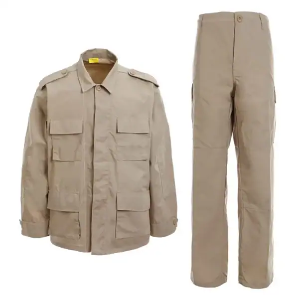 ឈុតឯកសណ្ឋាន BDU Tactical FS01 អាវដៃវែង និងខោ Cargo ពណ៌សសម្រាប់ហ្វឹកហាត់ និងប្រើក្រៅផ្ទះ.