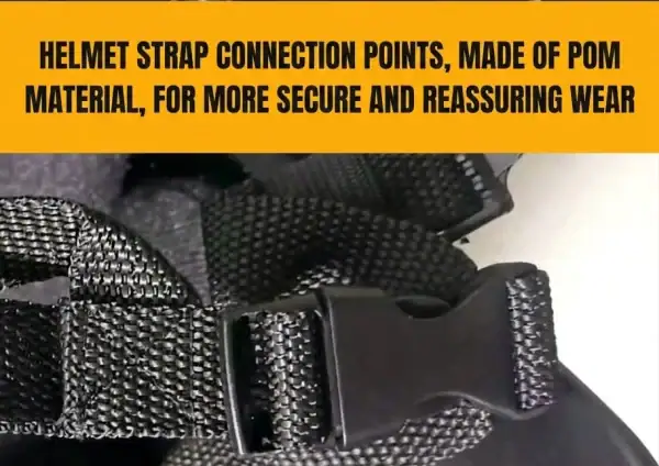 HT01 tactical rail helmet with black strap connection points for outdoor sports and CS field protection.