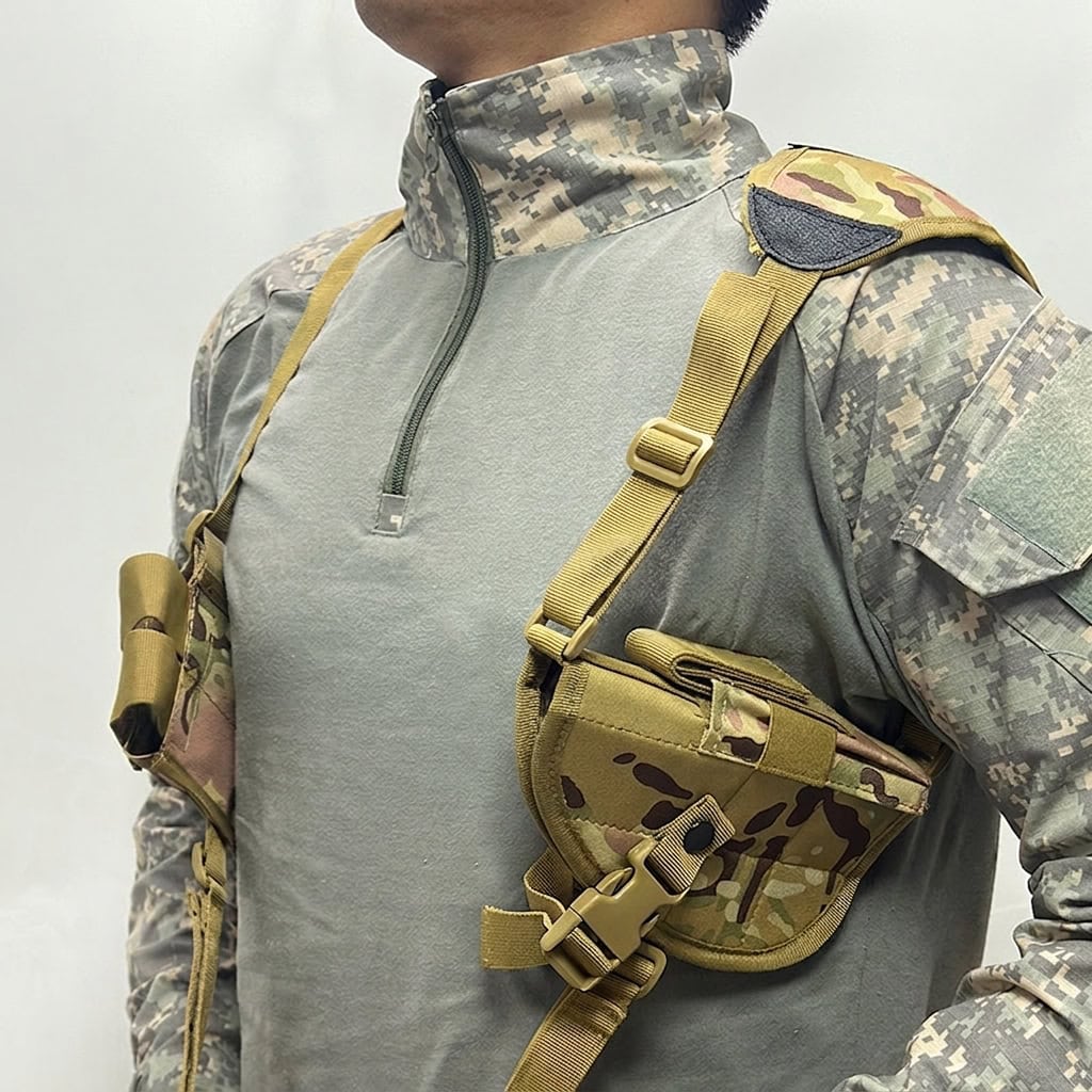 SGH01 កាបូប Tactical Shoulder Gun Holster សម្រាប់ពាក់ក្រោមក្លៀក និងពាក់ចង្កេះ