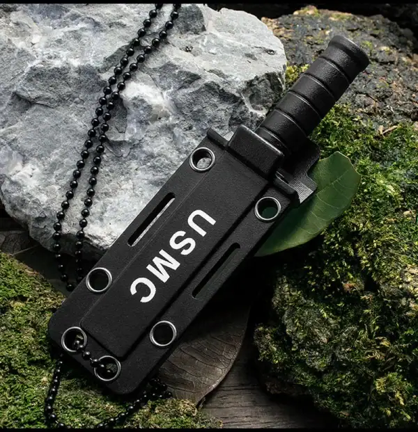 កាំបិតខ្នាតតូច K48 Premium Tactical Mini Neck Knife ស្បែក Steel សម្រាប់ការរស់នៅប្រចាំថ្ងៃ.