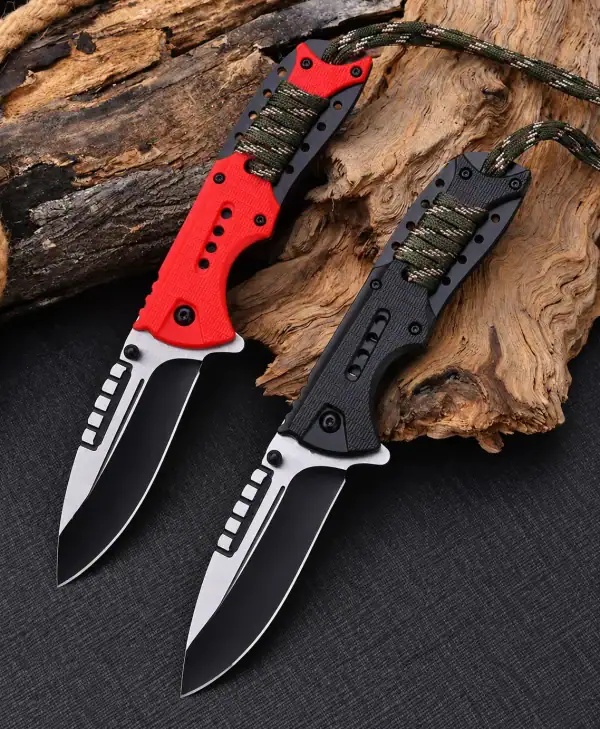 កាំបិតបង្វិល Tactical K57 Premium SEAL Steel 5CR13 និងដៃក្រណាត់ Paracord.