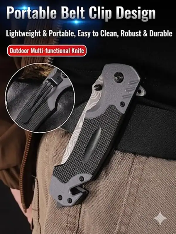 កាំបិតបត់ Tactical មានលំនាំពិសេស សម្រាប់ការរស់នៅក្រៅផ្ទះ និងការរក្សាសុវត្ថិភាព។.