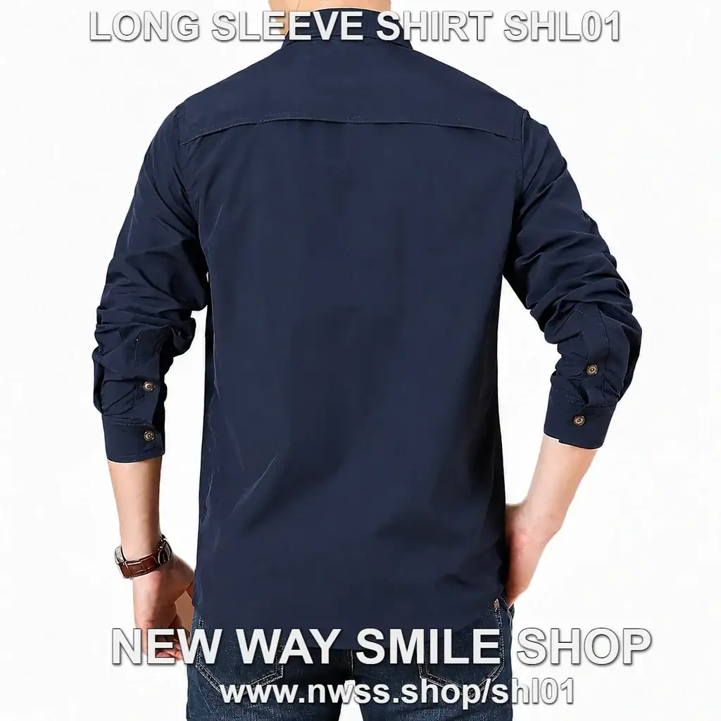 SHL01 អាវដៃវែងបុរសសម្រាប់ក្រៅផ្ទះ ស្ងួតលឿន មានហោប៉ៅទ្រូងហ្ស៊ីប - Image 3