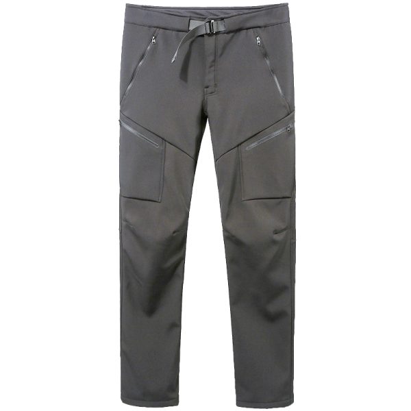 Unisex fleece-lined softshell tactical pants with built-in belt for outdoor and daily wear.