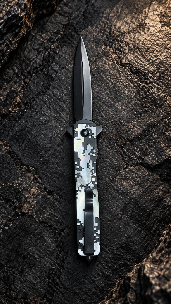K59 កាំបិតបត់ដាក់ហោប៉ៅ ដង Digital Camo - Image 3