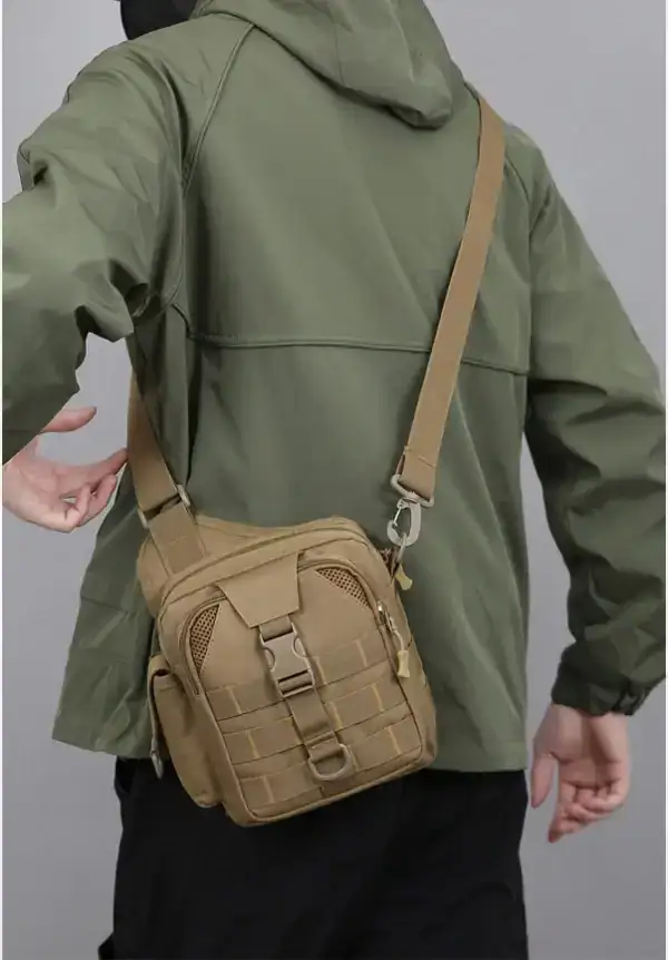 កាបូបស្ពាយ Sling Camouflage សម្រាប់ក្រៅផ្ទះ និងសម្រាកលំហែ, ទម្ងន់ស្រាល.