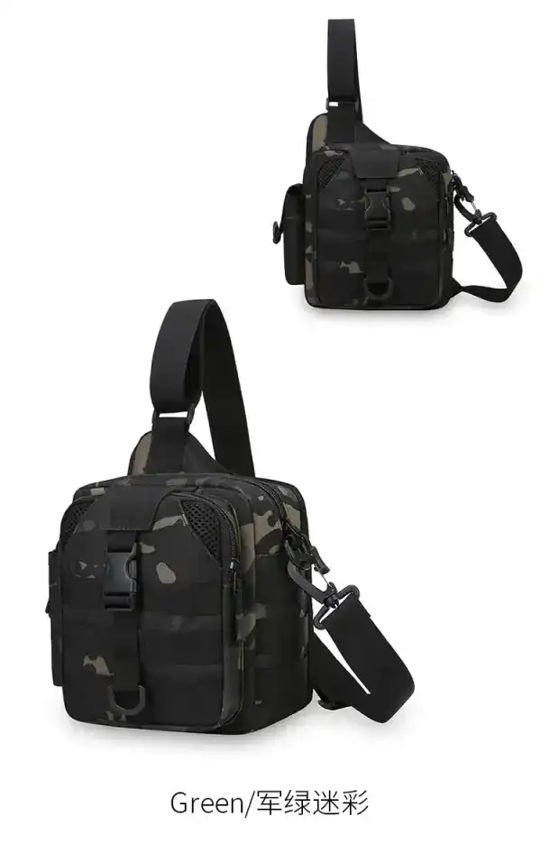 កាបូបស្ពាយ Sling Camouflage Sports ពណ៌បៃតង សម្រាប់កីឡា និងការធ្វើដំណើរ.