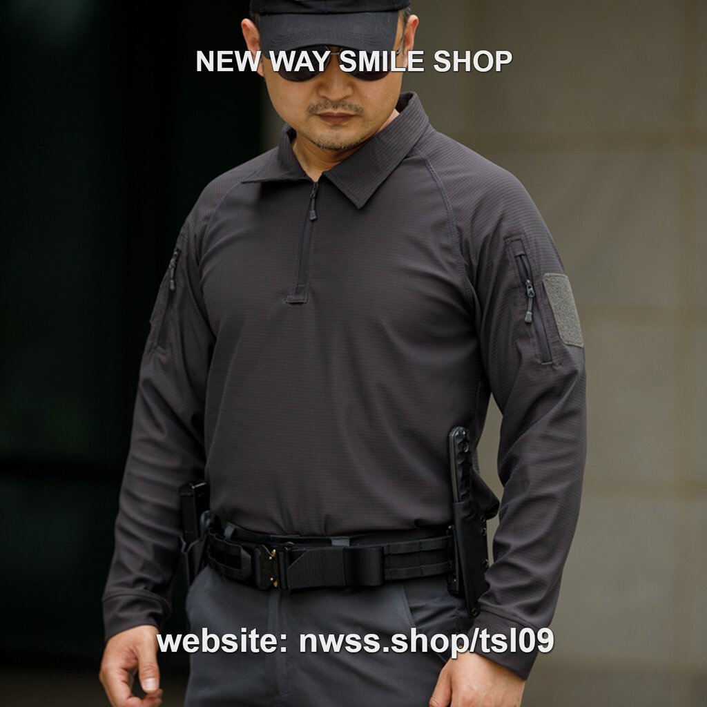 TSL09 Tactical Long-Sleeve Polo Shirt – Quick-Dry Outdoor Performance Top with Sleeve Utility Pocket - Image 3