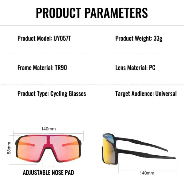 GL24 TR90 cycling sunglasses with PC lens and adjustable nose pad for outdoor sports.