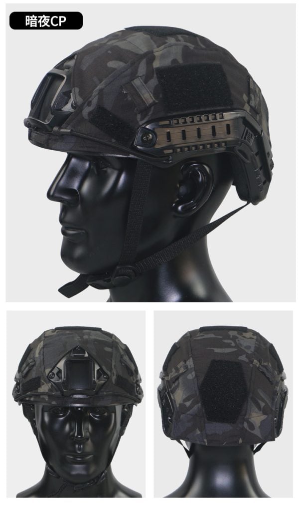 Tactical mesh helmet cover for outdoor and training helmets in camouflage style, fits tactical helmets.
