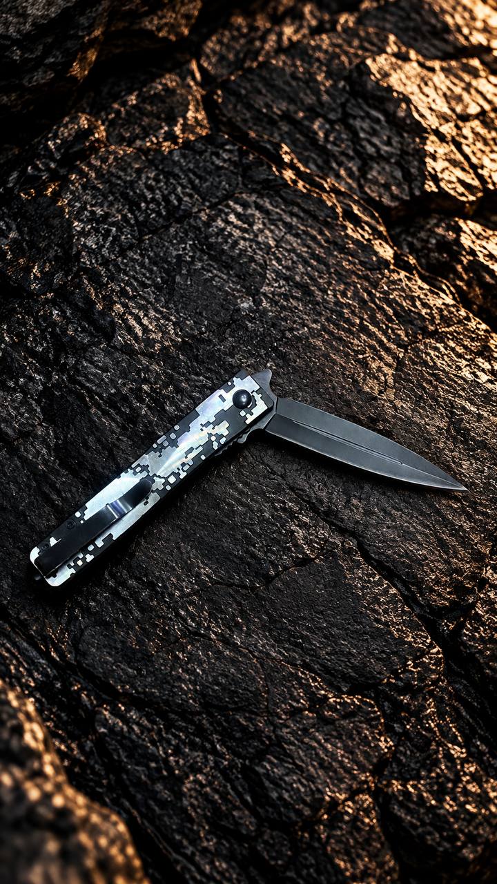 K59 កាំបិតបត់ដាក់ហោប៉ៅ ដង Digital Camo - Image 5
