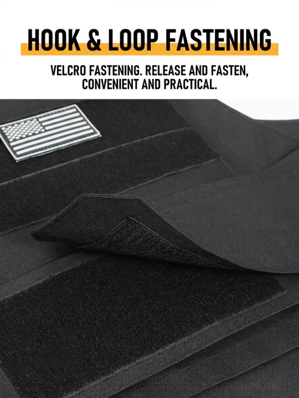 A18 Quick Release Tactical Training Vest for outdoor field use in black with velcro fastening system.