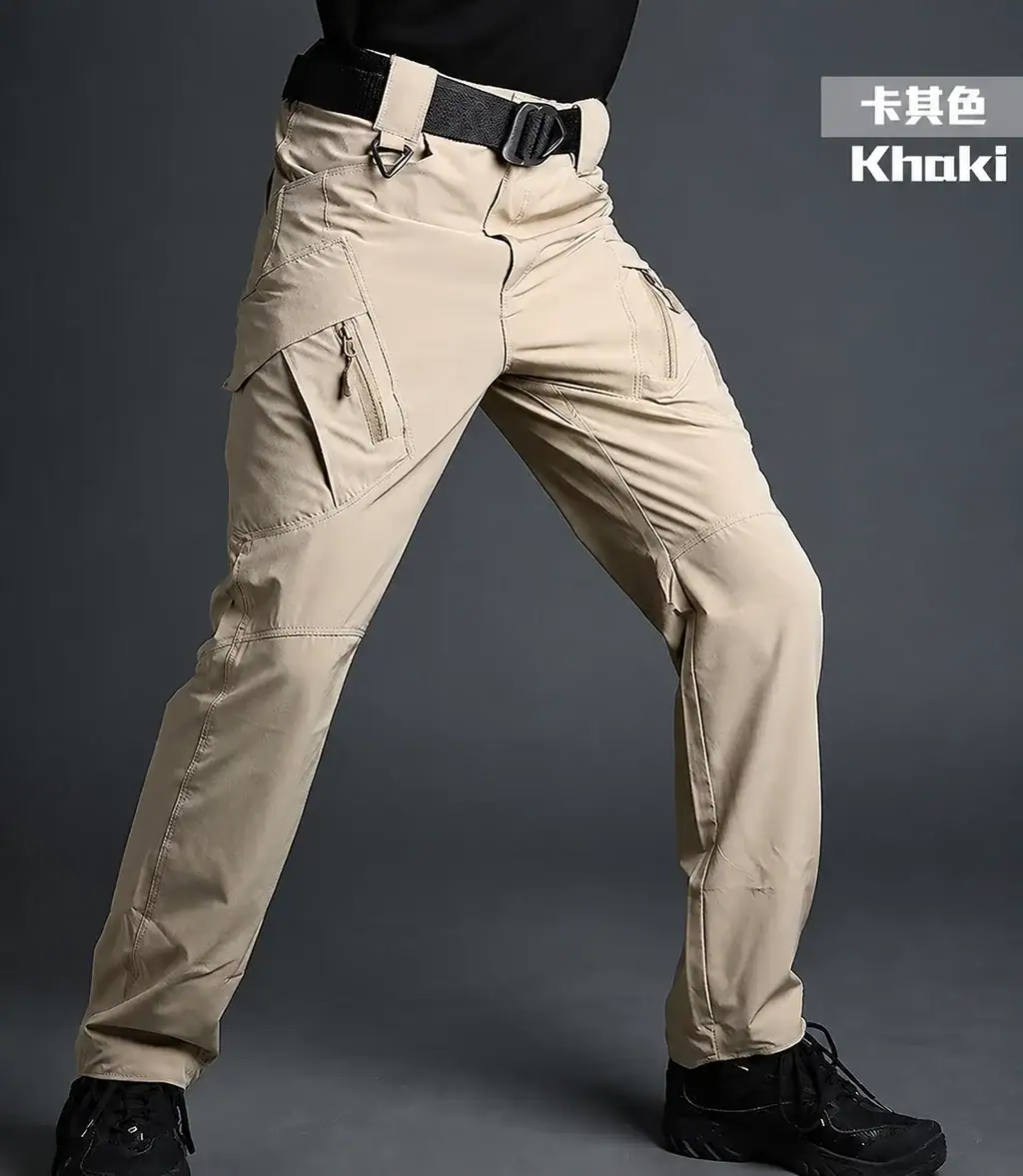 ខោជើងវែង Tactical Stretch Cargo IX9A ខាគី, សម្រាប់ Outdoor, Hiking, Training និងប្រចាំថ្ងៃ.