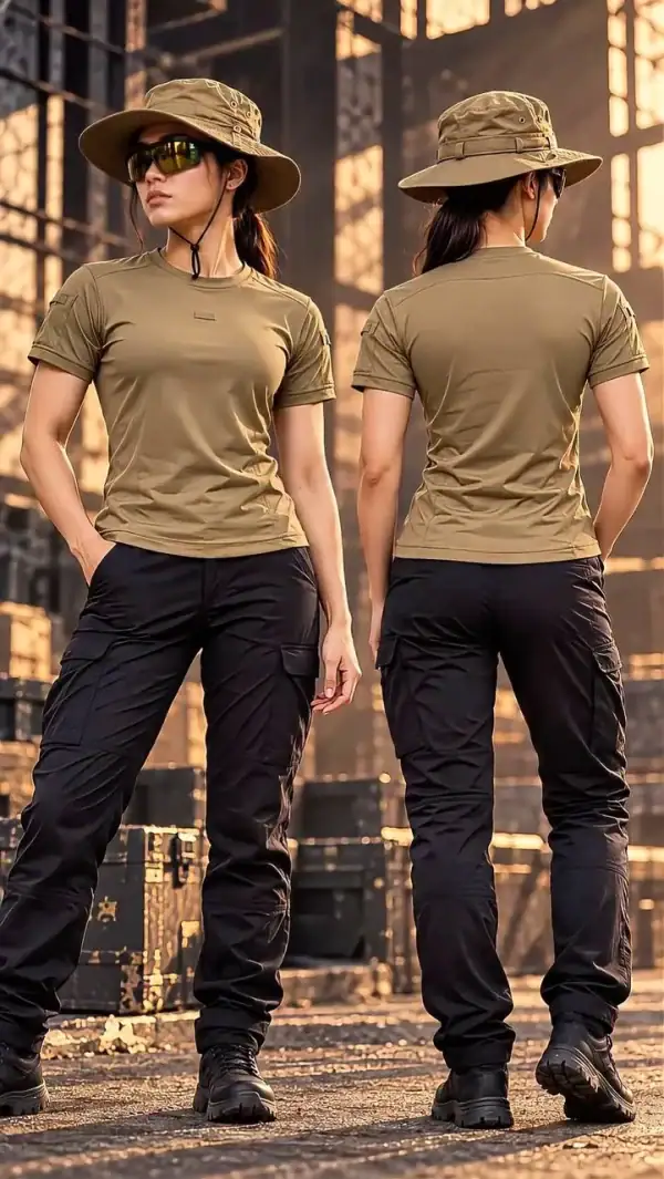 Khaki TSS05 Archon Crewneck Quick-Drying T-Shirt with short sleeves for men.