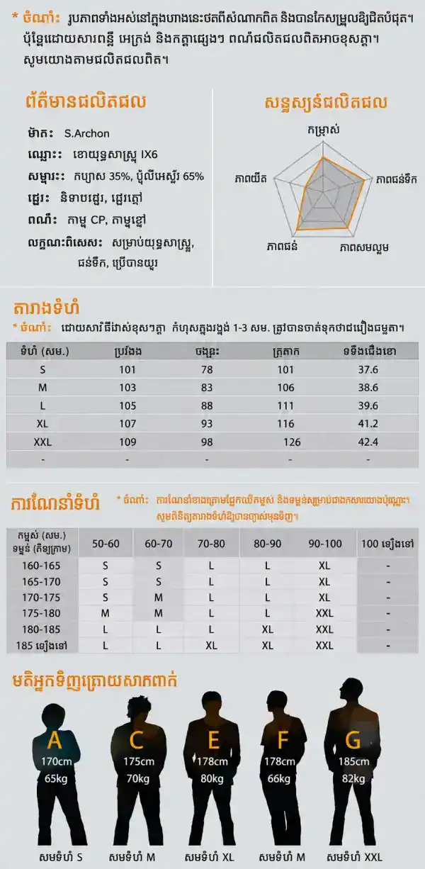 ខោយុទ្ធសាស្ត្រ IX16 ពណ៌កាមូ ស្រាល ការពារទឹក និងស័ក្តិសមសម្រាប់ក្រៅផ្ទះ។.