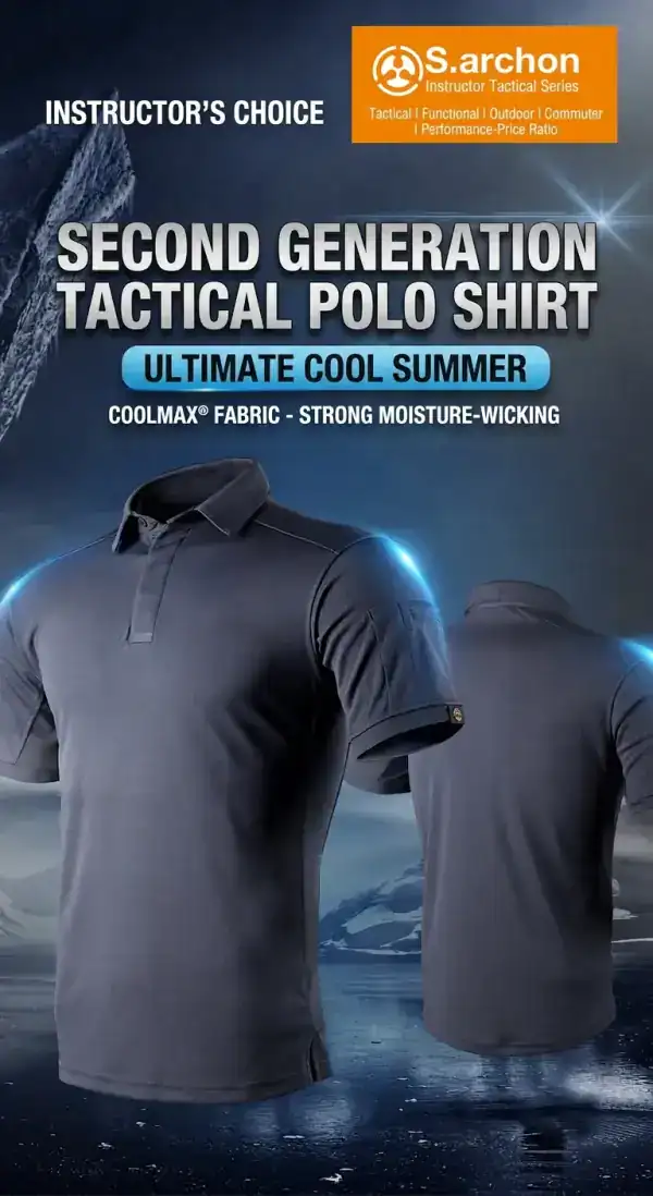TSS06 Wholesale Instructor Tactical Summer Outdoor T-Shirt, men's quick-drying polo in dark color, tactical style for outdoor.