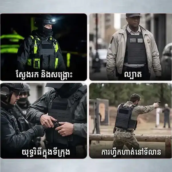 អាវកាក់តាក់ទិចហ្វឹកហាត់ A11 បែប Quick Release សម្រាប់ក្រៅផ្ទះ, សុវត្ថិភាព និងងាយស្រួលក្នុងការប្រើប្រាស់.