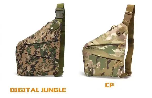 កាបូបស្ពាយស្មាបែប Tactical ពណ៌ Camouflage សម្រាប់ផ្ទុករបស់ខ្នាតតូច និងមិនងាយជ្រាបទឹក.