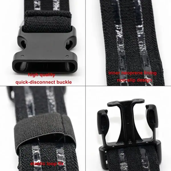 TTS15 adjustable tactical thigh strap belt for holster and outdoor gear in black with quick-disconnect buckle.