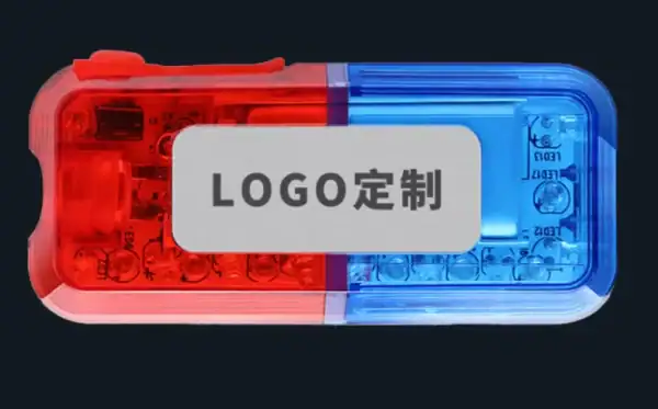អំពូលសញ្ញាព្រមាន LED ពណ៌ក្រហម និងខៀវ សាកថ្មបាន សម្រាប់ពាក់លើស្មា.