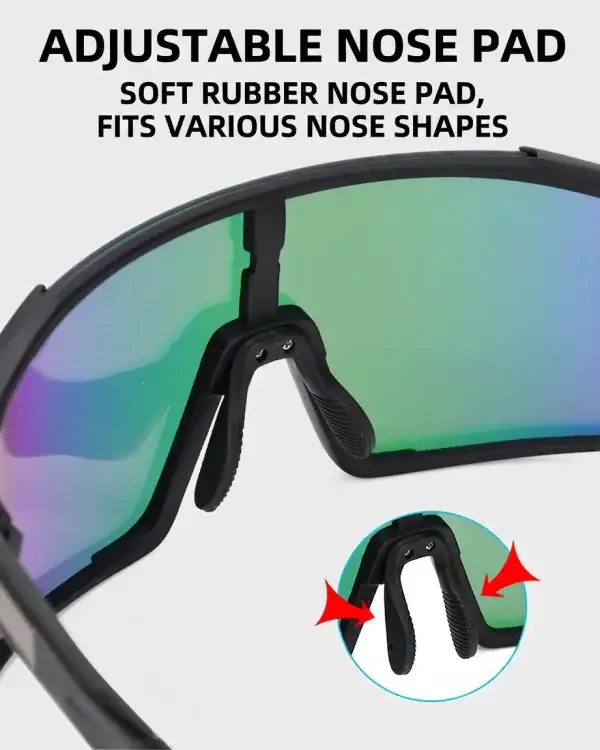 GL24 TR90 cycling sports sunglasses with PC lens and adjustable nose pad for outdoor activities.