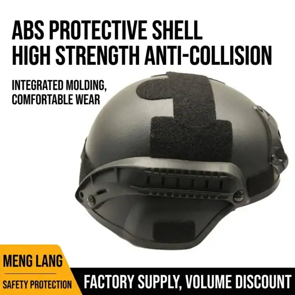 HT01 tactical rail helmet in black for outdoor sports and CS field head protection.