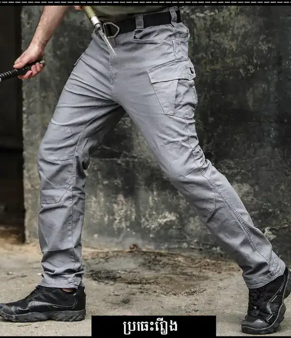 ខោកាហ្គោ Tactical IX04 សម្រាប់បុរស ខោ outdoor ស្លីម-ហ្វីត ប្រែចុះ និងហោប៉ៅច្រើន.