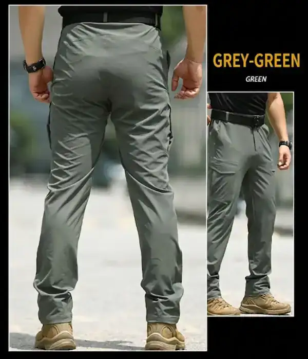 IX17 Lightweight Tactical Cargo Pants in grey-green for outdoor activities and tactical use.