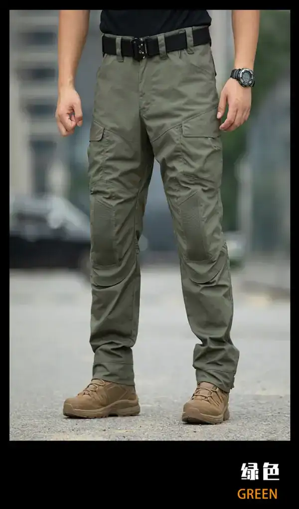 ខោ tactical cargo IX14 ក្រណាត់ជួយរុញទឹក មានហោប៉ៅច្រើន និងជង្គង់រចនា 3D សម្រាប់ការប្រើប្រាស់ក្រៅផ្ទះ.