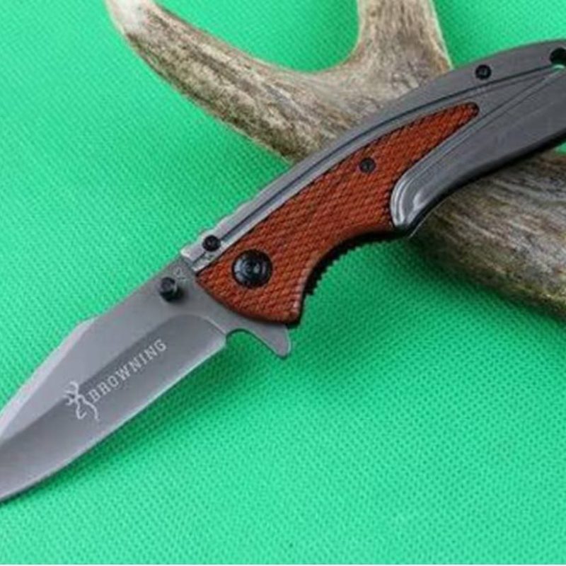 K71 Tactical Automatic Folding Knife – 57HRC Stainless Steel with Textured Aluminum Grip