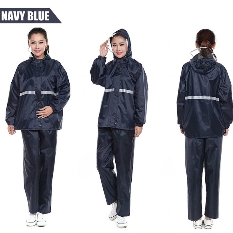 CG21 Unisex Two-Piece Reflective Raincoat and Rain Pants Set