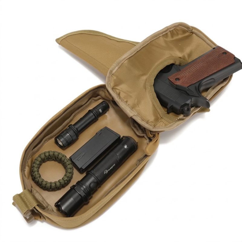កាបូបចង្កេះ Tactical សម្រាប់ក្រៅផ្ទះ មានថង់ចំហៀងបែប Holster និងឧបករណ៍ចាំបាច់សម្រាប់ការផ្ទុក.