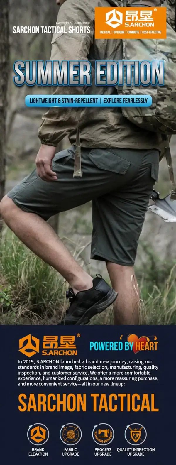 SR02 lightweight tactical cargo shorts in dark green for outdoor and daily wear, durable and comfortable for tactical use.