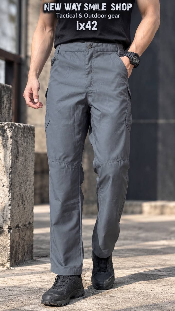 IX42 Grey Tactical Cargo Pants with Utility Pockets