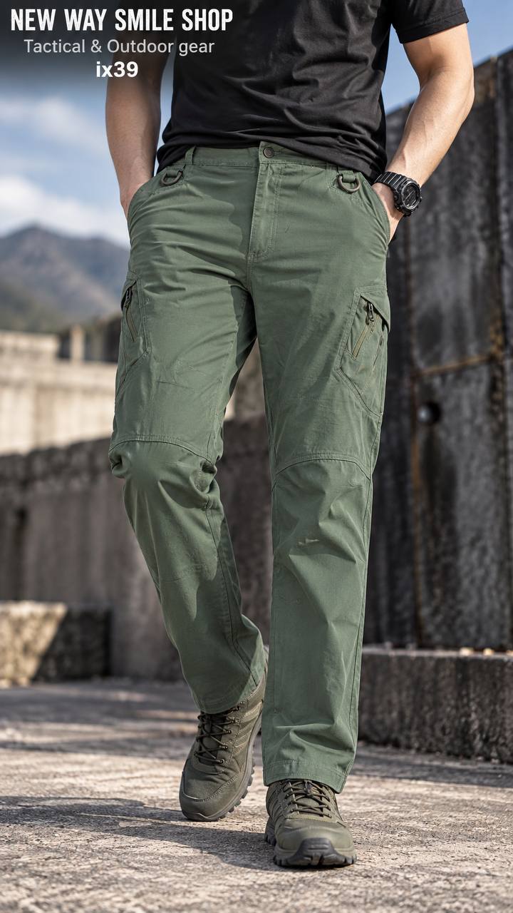 IX39 Olive Green Tactical Cargo Pants with Utility Pockets