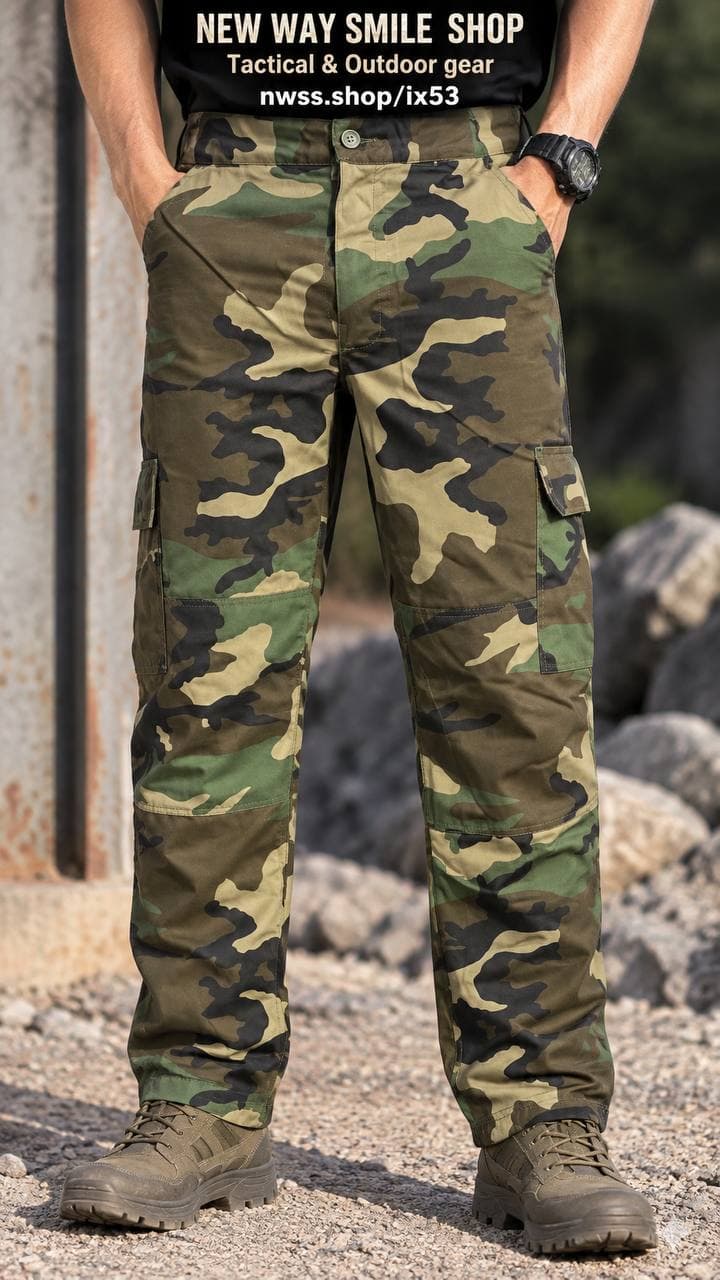 IX53 Woodland Camouflage Cargo Pants for Outdoor, Training, and Everyday Tactical Style