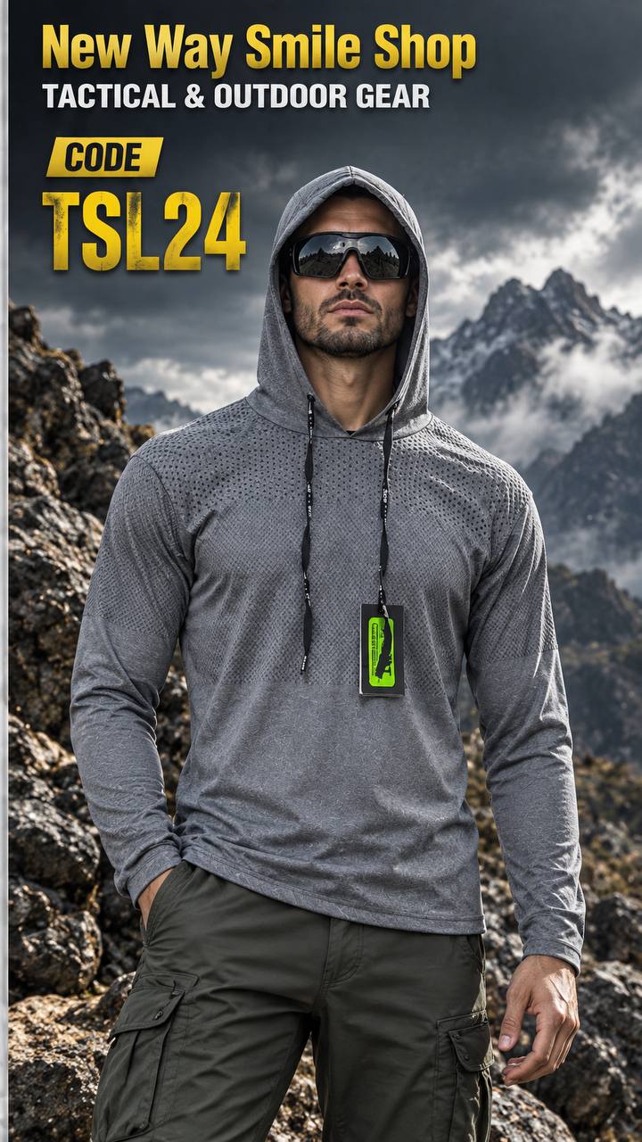 TSL24 Men's Hooded Long-Sleeve Outdoor Shirt with Ventilated Panels and Reflective Back Detail