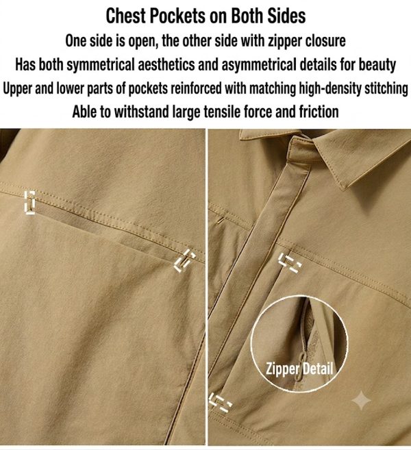 អាវសាច់ Nylon Blend សម្រាប់ពាក់ប្រចាំថ្ងៃ និងក្រៅផ្ទះ មានច្រកទ្វារពីចំហៀងទាំងពីរ.